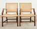 Set Eight Rose Tarlow Walnut Leather Glenna Dining Chairs