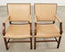 Set Eight Rose Tarlow Walnut Leather Glenna Dining Chairs