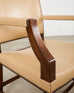 Set Eight Rose Tarlow Walnut Leather Glenna Dining Chairs