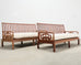 Pair of Michael Taylor Style Ming Inspired Hardwood Sofas