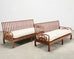Pair of Michael Taylor Style Ming Inspired Hardwood Sofas