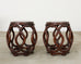 Pair of Chinese Rosewood Drum Stools or Drink Tables