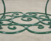 O.W. Lee American Regency Style Wrought Iron and Glass Scrolled Garden Table