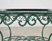 O.W. Lee American Regency Style Wrought Iron and Glass Scrolled Garden Table
