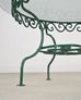 O.W. Lee American Regency Style Wrought Iron and Glass Scrolled Garden Table