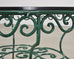 O.W. Lee American Regency Style Wrought Iron and Glass Scrolled Garden Table