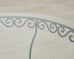 O.W. Lee American Regency Style Wrought Iron and Glass Scrolled Garden Table