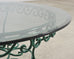 O.W. Lee American Regency Style Wrought Iron and Glass Scrolled Garden Table