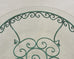 O.W. Lee American Regency Style Wrought Iron and Glass Scrolled Garden Table