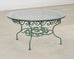 O.W. Lee American Regency Style Wrought Iron and Glass Scrolled Garden Table