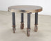 Industrial Style Round Machined Iron Center Table on Casters
