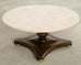 Midcentury Round Marble Top Pedestal Cocktail Table
