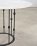 Italian Round Iron Carrara Marble Center or Garden Table