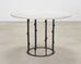 Italian Round Iron Carrara Marble Center or Garden Table