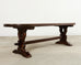 Country French Provincial Oak Farmhouse Dining Table Demilune Ends