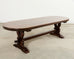Country French Provincial Oak Farmhouse Dining Table Demilune Ends