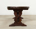 Country French Provincial Oak Farmhouse Dining Table Demilune Ends