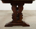 Country French Provincial Oak Farmhouse Dining Table Demilune Ends