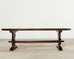 Country French Provincial Oak Farmhouse Dining Table Demilune Ends