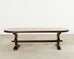 Country French Provincial Oak Farmhouse Dining Table Demilune Ends
