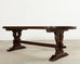 Country French Provincial Oak Farmhouse Dining Table Demilune Ends