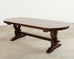 Country French Provincial Oak Farmhouse Dining Table Demilune Ends