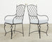 Set of Six Mario Papperzini Style Iron Garden Dining Chairs