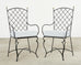 Set of Six Mario Papperzini Style Iron Garden Dining Chairs