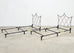 Pair of French Neoclassical Iron Lattice Twin Bed Frames