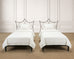 Pair of French Neoclassical Iron Lattice Twin Bed Frames