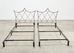 Pair of French Neoclassical Iron Lattice Twin Bed Frames