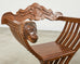 Set of Four Italian Baroque Lion Head Savonarola Chairs