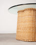 Michael Taylor Attributed Scalloped Rattan Wicker Dining Table
