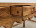 Primitive Walnut Center Table or Console with Scalloped Apron