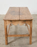 Primitive Walnut Center Table or Console with Scalloped Apron