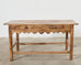 Primitive Walnut Center Table or Console with Scalloped Apron