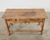 Primitive Walnut Center Table or Console with Scalloped Apron