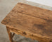 Primitive Walnut Center Table or Console with Scalloped Apron