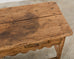 Primitive Walnut Center Table or Console with Scalloped Apron