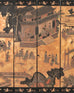Chinese Export Eight-Panel Coromandel Screen Gilt Pavilion 10 Ft