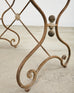 French Art Nouveau Patinated Iron Bronze Garden Bistro Table