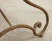 French Art Nouveau Patinated Iron Bronze Garden Bistro Table