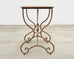 French Art Nouveau Patinated Iron Bronze Garden Bistro Table