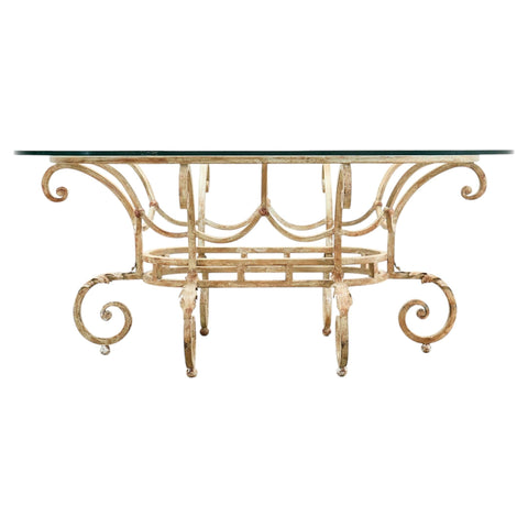 20th Century Italian Regency Wrought Iron Garden Dining Table