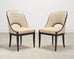 Set of Ten French Art Deco Style Gondola Leather Dining Chairs