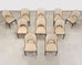 Set of Ten French Art Deco Style Gondola Leather Dining Chairs