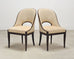 Set of Ten French Art Deco Style Gondola Leather Dining Chairs