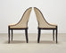 Set of Ten French Art Deco Style Gondola Leather Dining Chairs