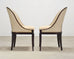 Set of Ten French Art Deco Style Gondola Leather Dining Chairs