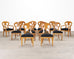 Set of Twelve Viennese Biedermeier Style Burlwood Dining Chairs